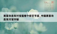 黑客攻击支付宝是哪个综艺节目_中国黑客攻击支付宝诈骗