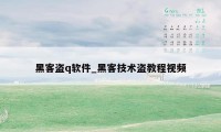 黑客盗q软件_黑客技术盗教程视频