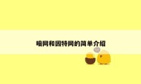 暗网和因特网的简单介绍