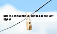 编程是不是黑客的基础_编程算不算黑客软件呀安卓