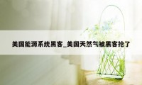 美国能源系统黑客_美国天然气被黑客抢了