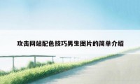 攻击网站配色技巧男生图片的简单介绍