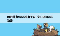 国内首家ddos攻击平台_专门供DDOS攻击