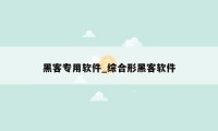 黑客专用软件_综合形黑客软件