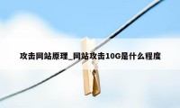 攻击网站原理_网站攻击10G是什么程度