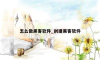 怎么做黑客软件_创建黑客软件