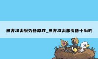 黑客攻击服务器原理_黑客攻击服务器干嘛的