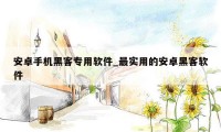 安卓手机黑客专用软件_最实用的安卓黑客软件