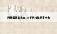 网络遭黑客攻击_大学网络被黑客攻击