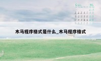 木马程序格式是什么_木马程序格式