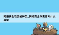 网络安全攻击的种类_网络安全攻击者叫什么名字