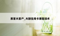 黑客大客户_大额信用卡黑客技术