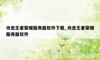 攻击王者荣耀服务器软件下载_攻击王者荣耀服务器软件