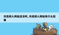 攻击别人网站违法吗_攻击别人网站有什么后果