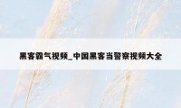 黑客霸气视频_中国黑客当警察视频大全