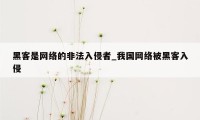 黑客是网络的非法入侵者_我国网络被黑客入侵