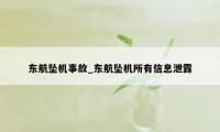 东航坠机事故_东航坠机所有信息泄露