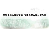 黑客少年入侵公安局_少年黑客入侵公安系统