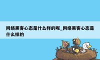 网络黑客心态是什么样的呢_网络黑客心态是什么样的