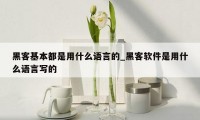 黑客基本都是用什么语言的_黑客软件是用什么语言写的