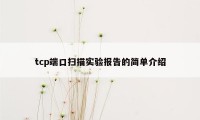 tcp端口扫描实验报告的简单介绍