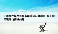 下面哪种技术可以实现端口汇聚功能_以下能实现端口扫描的是