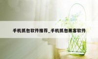 手机抓包软件推荐_手机抓包黑客软件