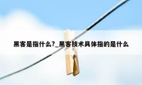 黑客是指什么?_黑客技术具体指的是什么