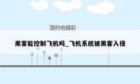 黑客能控制飞机吗_飞机系统被黑客入侵