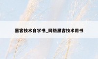 黑客技术自学书_网络黑客技术用书