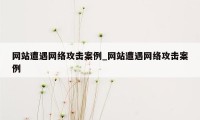 网站遭遇网络攻击案例_网站遭遇网络攻击案例