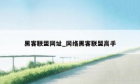 黑客联盟网址_网络黑客联盟高手