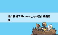 端口扫描工具snoop_syn端口扫描原理